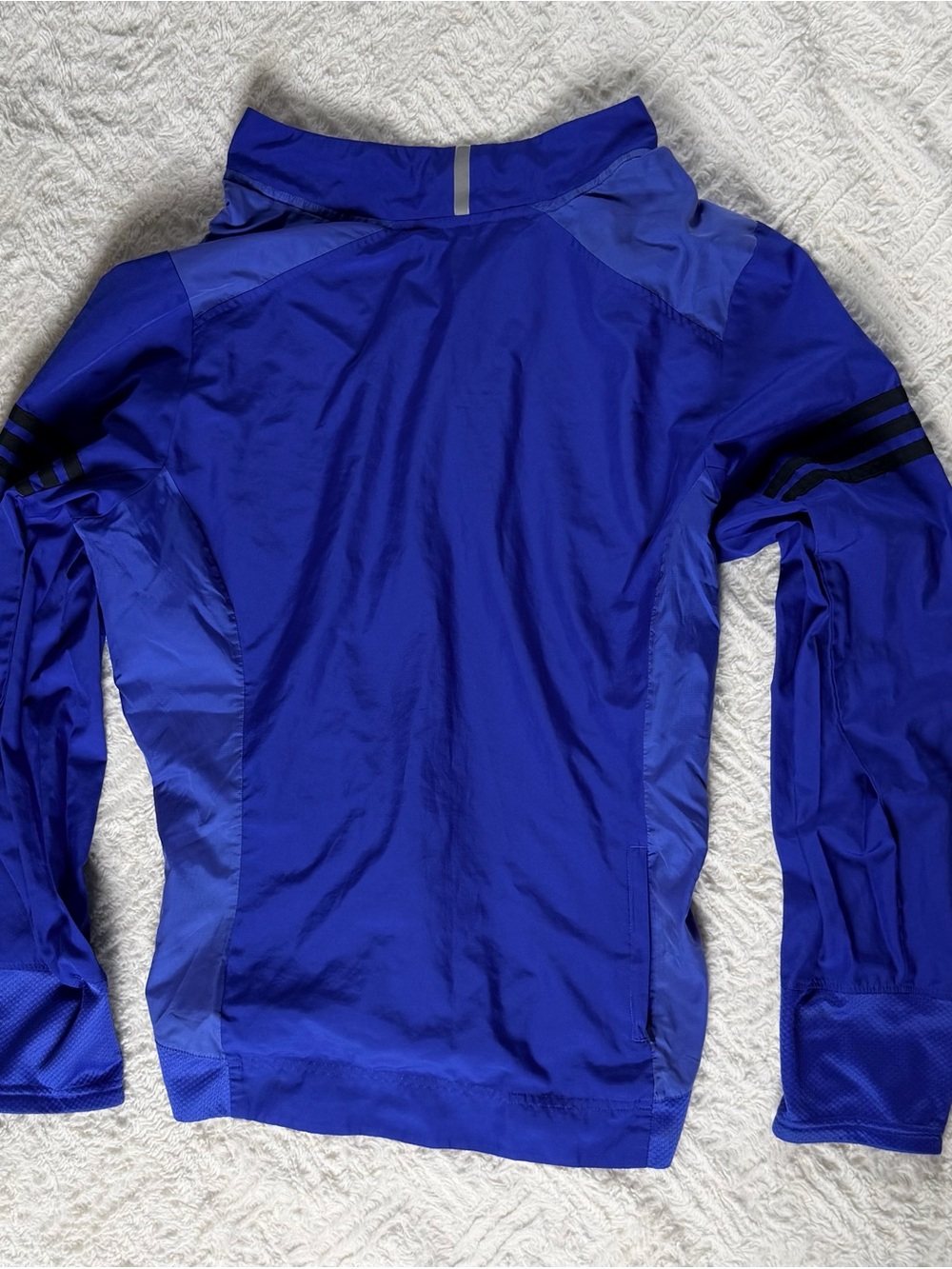 Adidas Response Windbreaker Full-Zip Running - Blue/Black- Kid Size L 16/18 - Picture 5 of 6
